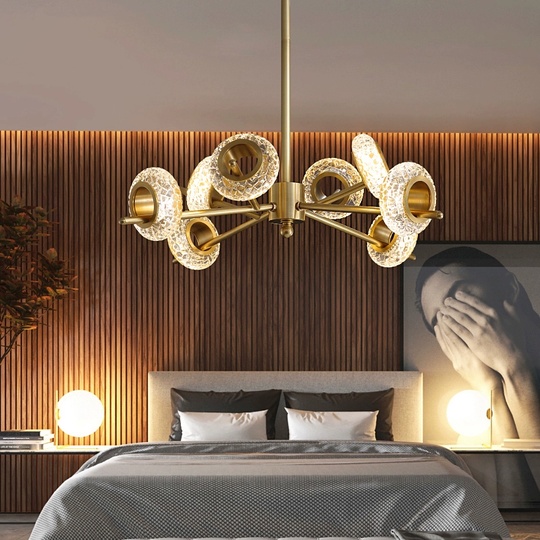 Люстра подвесная, медь, стекло, ABRAHAN 65*56, металл, LED