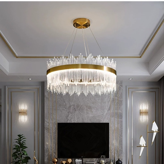 Люстра подвесная, медная, стекло, DICLE 50*26, металл, LED.