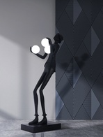 Напольный светильник черный. Торшер девушка Tuxedo - 1,75 см, E27, 10 Вт