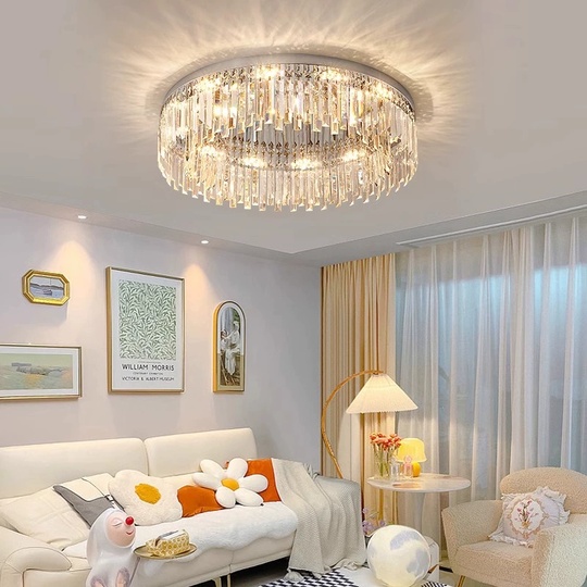 Потолочный светильник, золото, кристалл, LOKI 80*19 металл, E14.