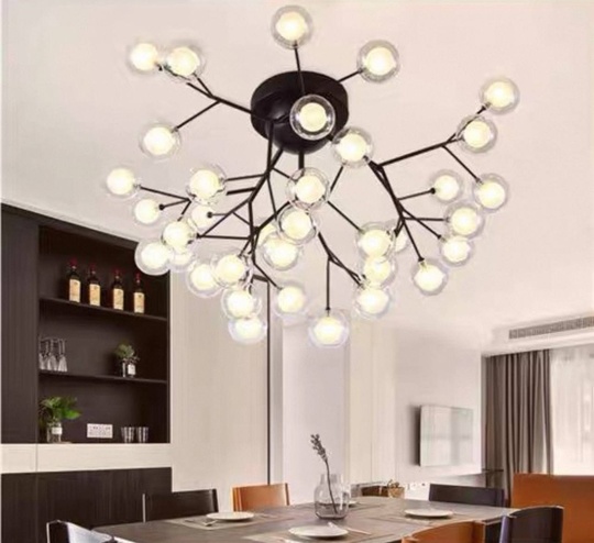 Люстра черная Elivor, металл, стекло, 88*57 см, G4