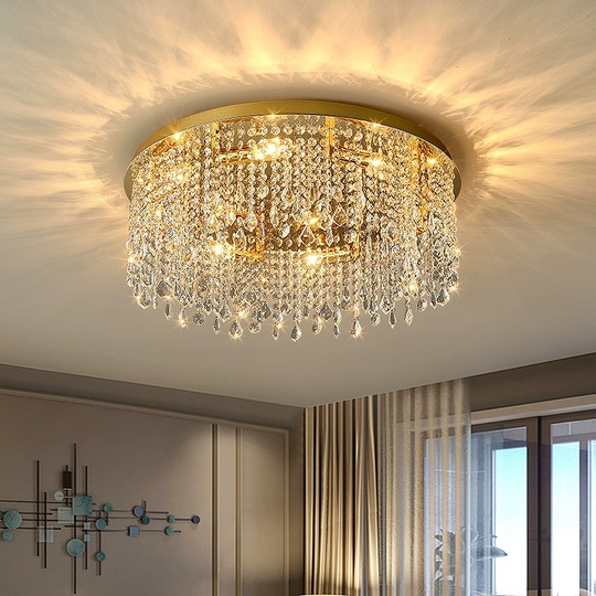 Люстра подвесная, золотой, кристалл, SPARKLING 40*17, металл, E14.