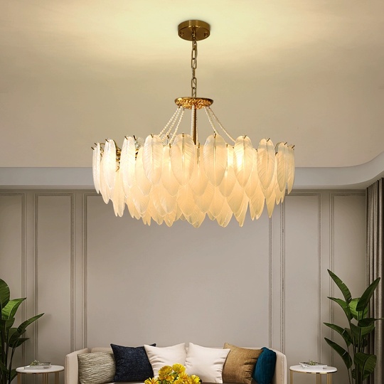 Люстра подвесная EZGI 60*40 золото, стекло, металл, Е14.