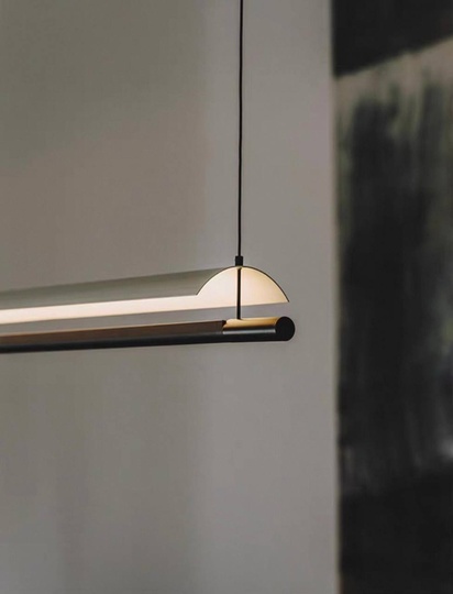 Люстра черная, белая Elystrin, металл, 120*13 см, светодиодная, LED