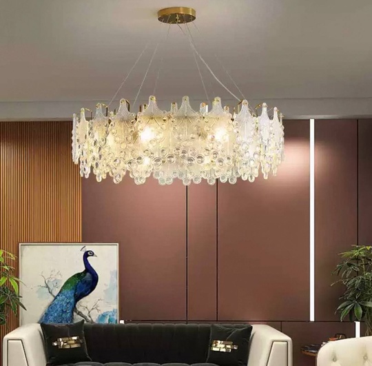 Люстра подвесная, медный, стекло, MELODY 60*24, металл, E14.