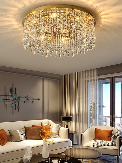 Люстра подвесная, золотой, кристалл, SPARKLING 80*17, металл, E14.