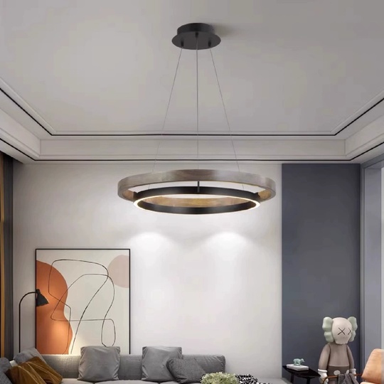 Светильник подвесной черный, коричневый Elyxen, металл, 80*95 см, LED