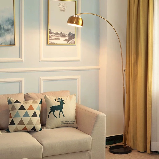 Торшер, бронза, черный, Kink 150*100, светодиодный, Е27, металл, мрамор