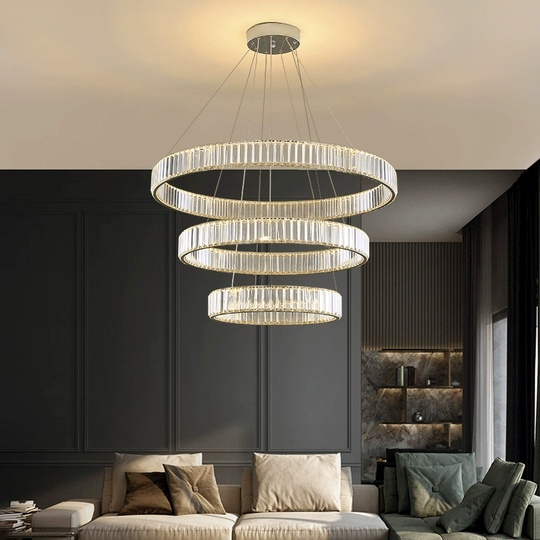 Люстра подвесная CALISKAN 90*150 золотой, хрусталь, металл, LED.