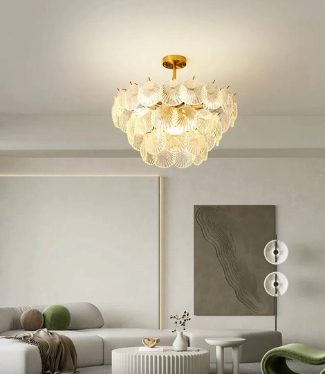 Люстра подвесная, медный, стекло, LUMINOUS 50*37, металл, E14.