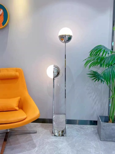 Торшер хром Elymor, 39*155 см, LED, Е27*2, металл, 24 Вт