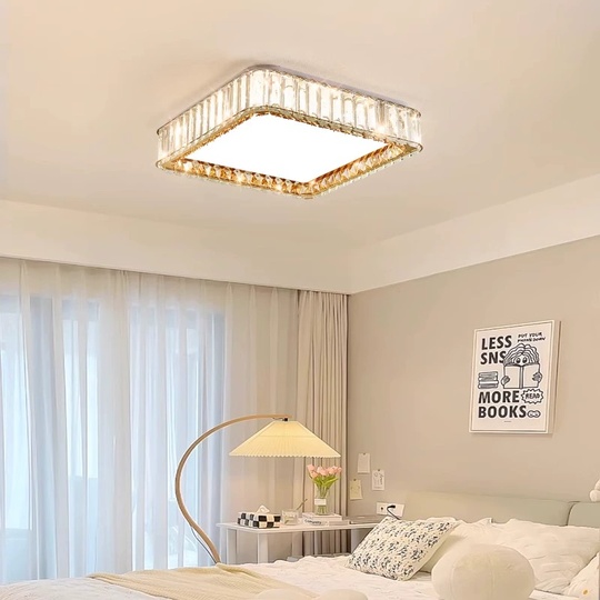 Потолочный светильник, хром, кристалл, ISABELLE 80*80 металл, LED.