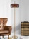 Торшер латунь Oriqux, 35*35*159 см, LED, кнопка, металл, 10 Вт
