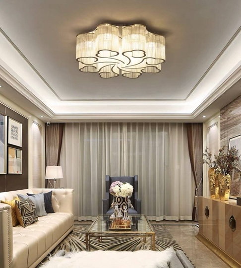 Люстра подвесная, хром, ПММА, KASIA 100*24, металл, E14.