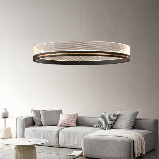 Люстра подвесная, черная, ПММА, MYLES BLACK 60*7, металл, LED