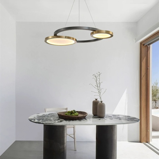 Люстра подвесная, черный, ПММА, BAHA 96*70, металл, LED