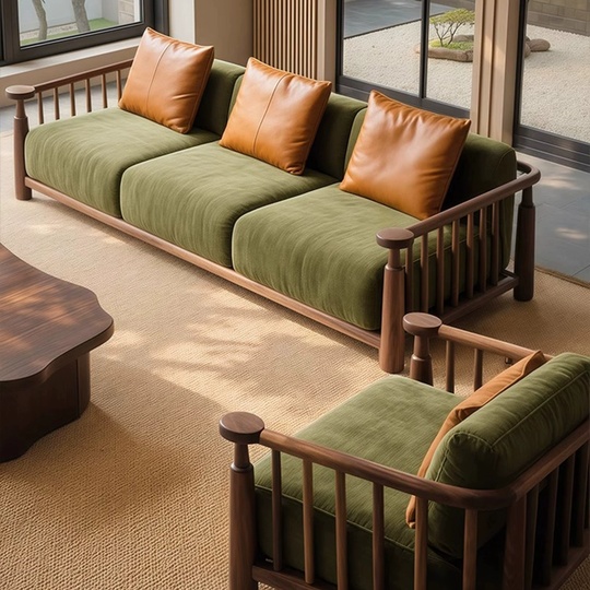 Прямой диван Charlotte ореховый, ткань, 240*85*78 см