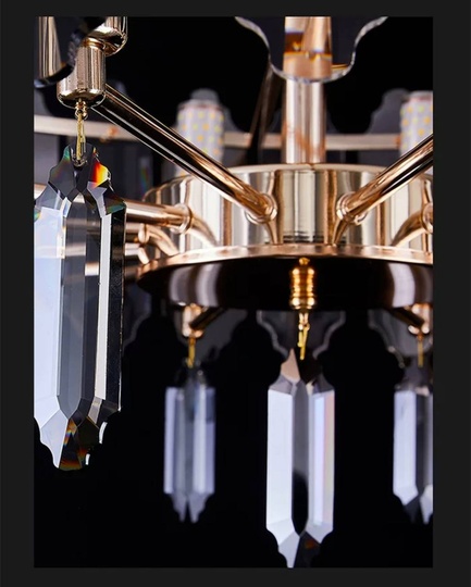 Люстра подвесная ALAGEYIK 76*32 дымчатый, кристалл, металл, Е14.