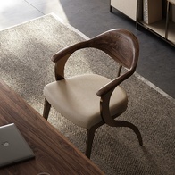 Обеденный стул люкс, кожа, 58*82*59 см, молочный