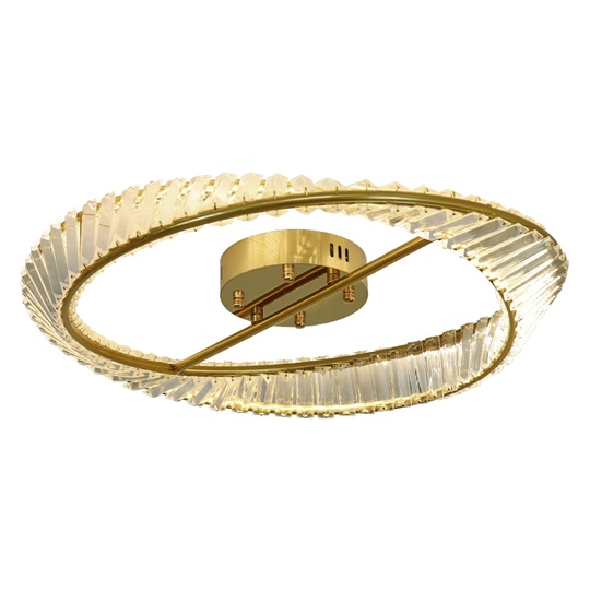 Потолочный светильник, желтая бронза, кристалл, LUNA 60*16 металл, LED.