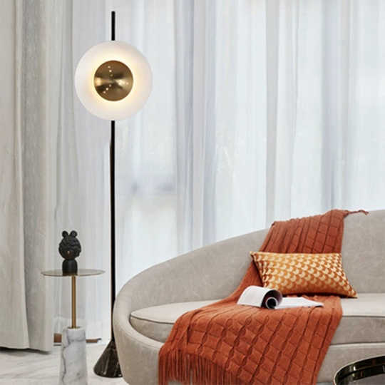 Торшер, белый, золото, Bordon Modern 40*170, LED, металл, ПММА
