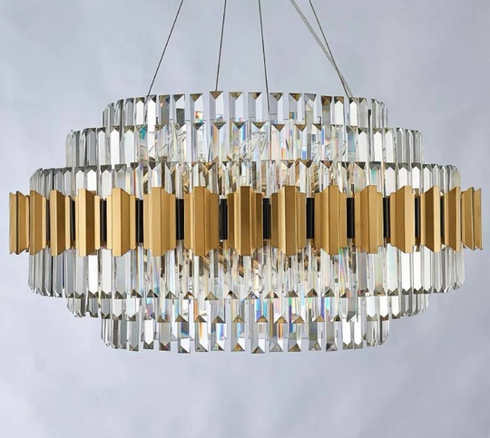 Люстра подвесная, бронза, хрусталь, MELINDA 60*40, металл, E14.