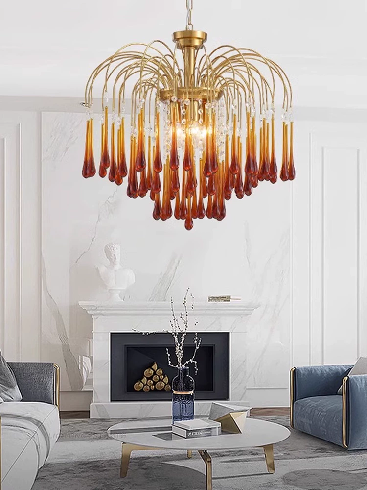 Люстра подвесная, бронза, стекло, NORTON 60*55 металл, E14.